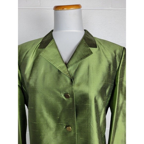 Talbots Womens Green Silk Pant Suit 14/16 - Picture 8 of 14